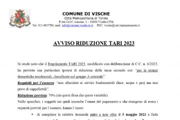 Avviso esonero tari 70%